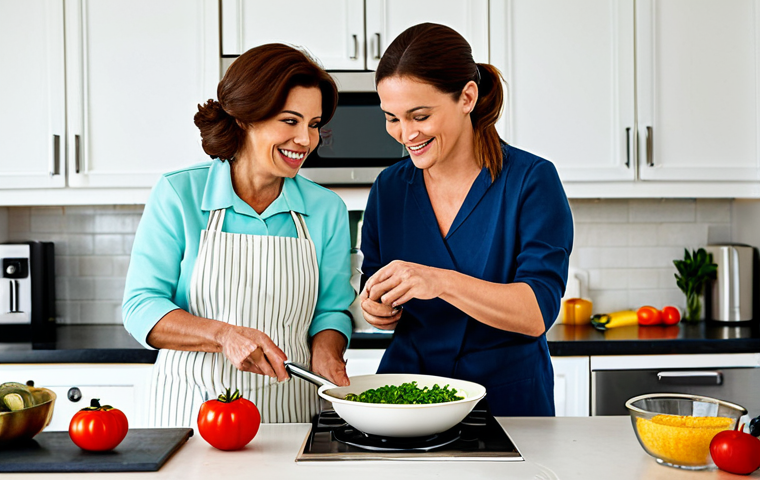 행복을 위한 가족과의 시간 만들기 - Family Game Night**

"A family of four, fully clothed in modest, comfortable attire, gathered around...