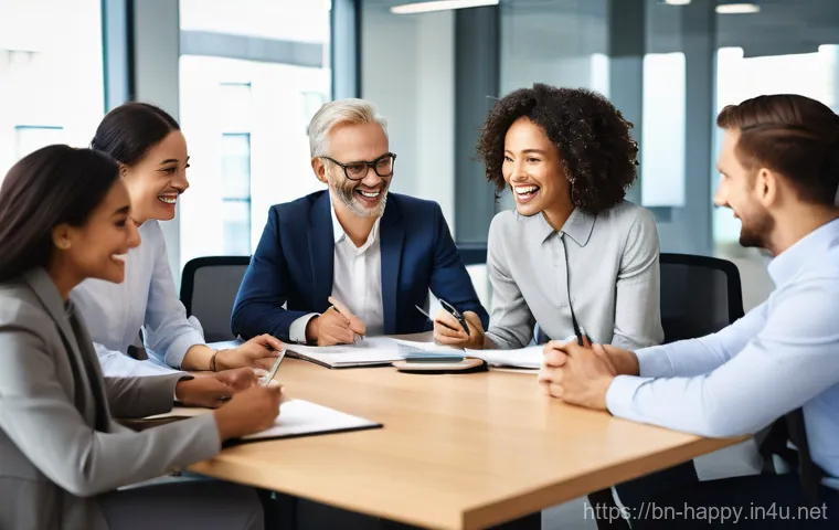 행복한 직장 생활을 위한 팁 - **Prompt 1: The Joy of Accomplishment**
    "A young professional, dressed in a smart business casua...