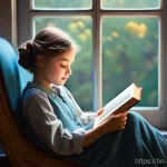 Home 13 행복을 위한 독서 습관 - **Prompt:** "A young person (15-18 years old), dressed in comfortable, modest everyday clothing, is ...